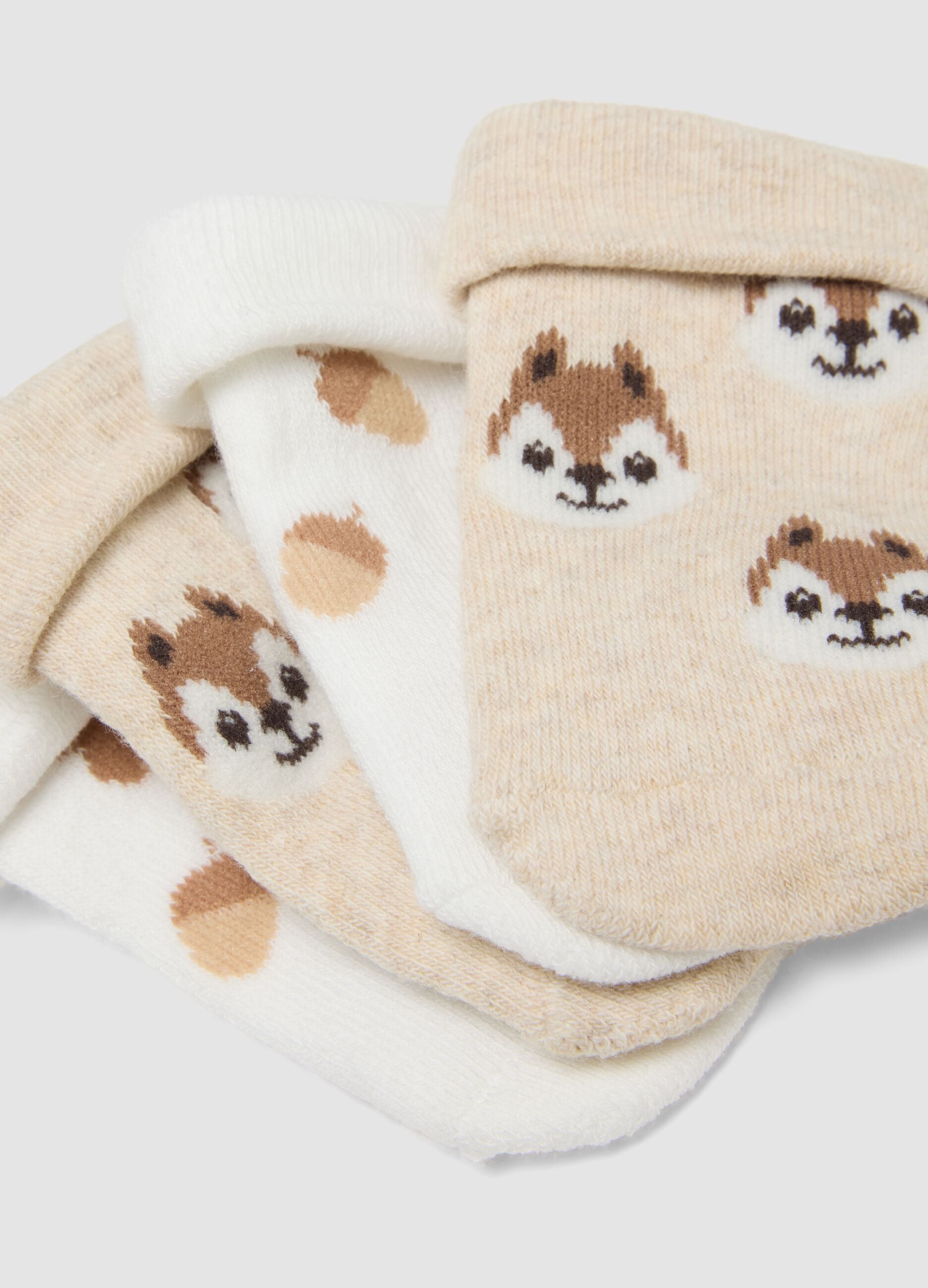 Pack de 3 meias curtas multicolor em mistura de algod&atilde;o org&acirc;nico para beb&eacute; e crian&ccedil;a