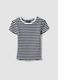 T-shirt fitted in cotone elasticizzato da ragazza a righe multicolor_0