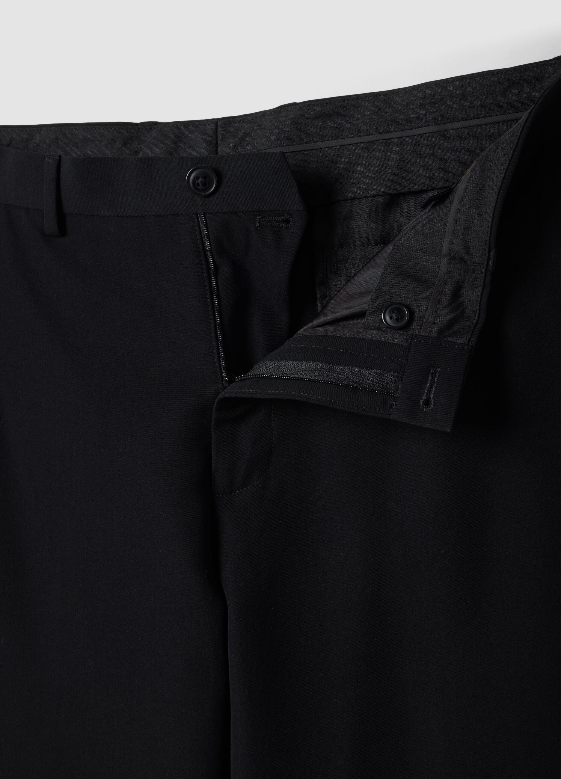 Pantaloni formali neri in viscosa elasticizzata slim fit