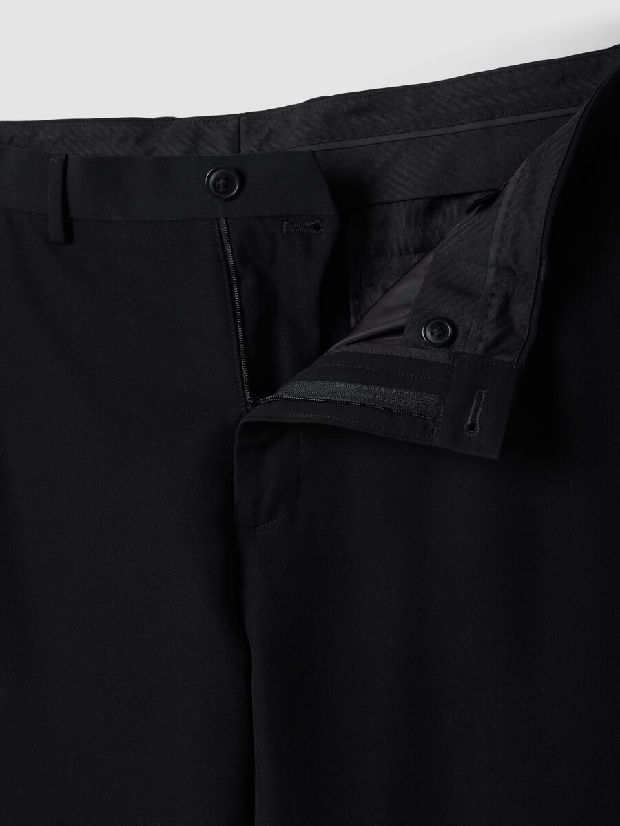 Pantaloni formali neri in viscosa elasticizzata slim fit_5