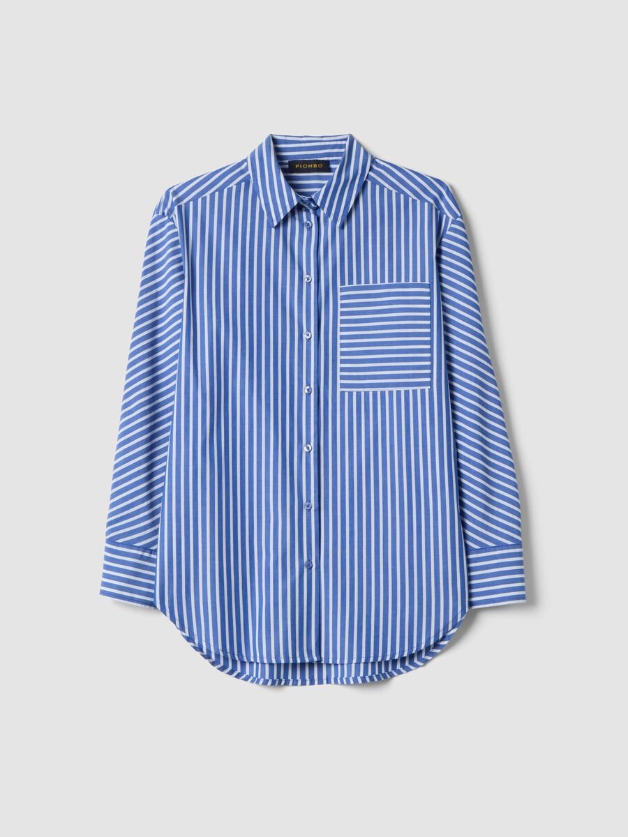 Multicolour striped regular fit pure cotton shirt with pocket_4