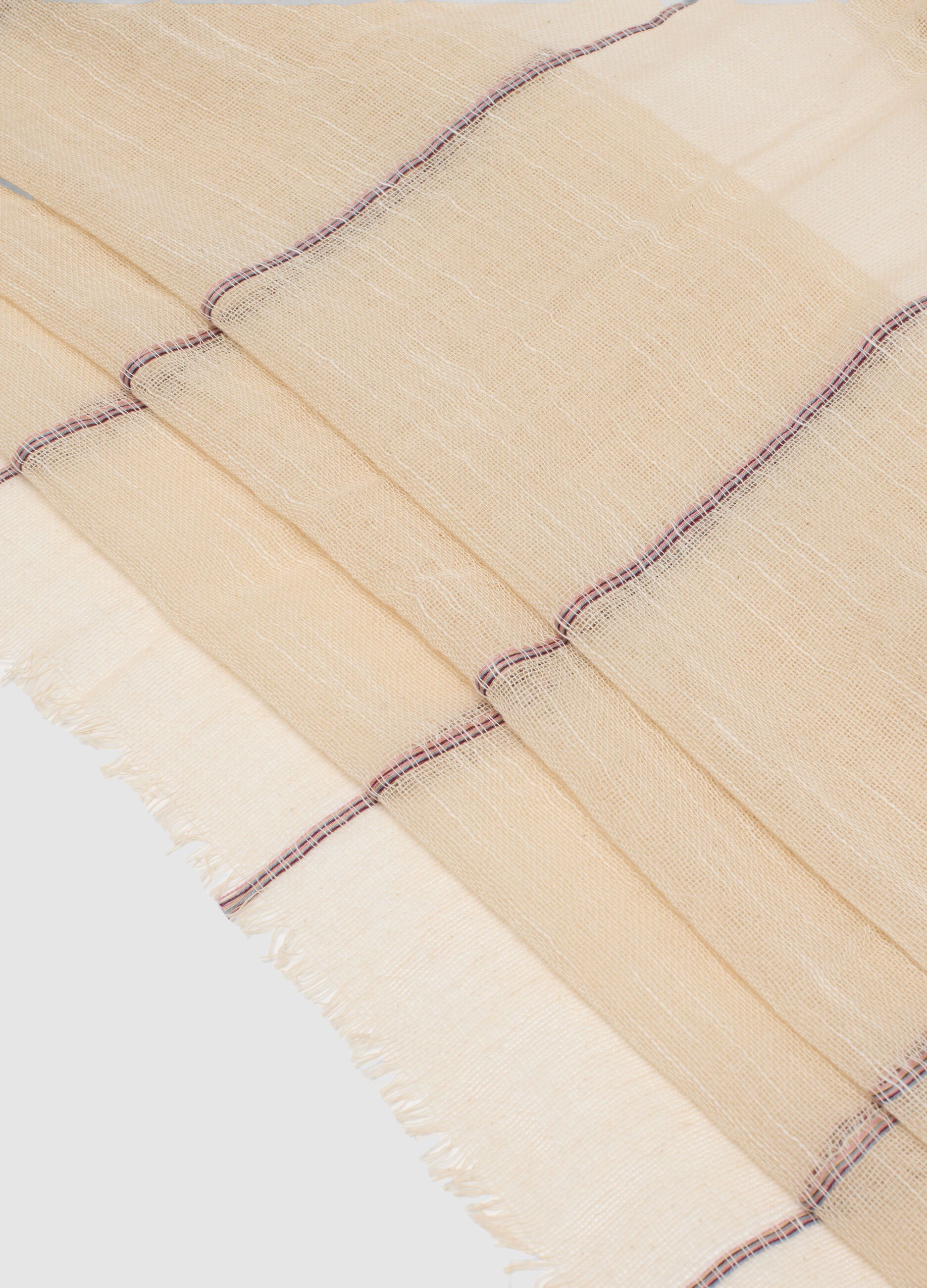 Beige pure cotton mesh scarf