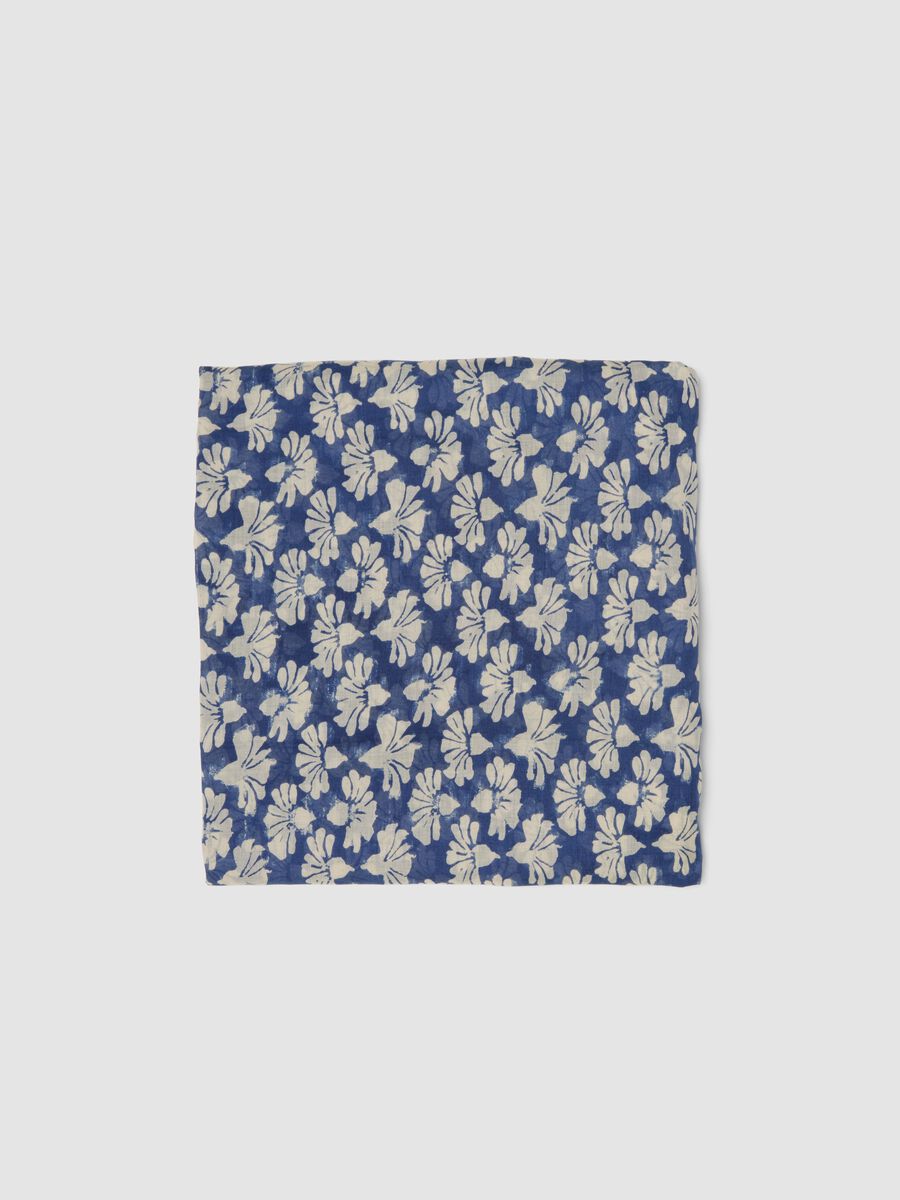 Par&eacute;o bleu en pur coton &agrave; imprim&eacute; floral_1