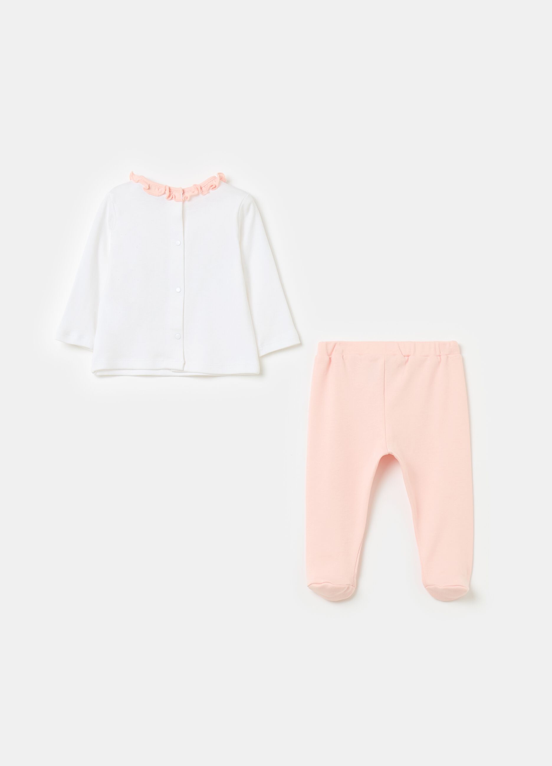 T-shirt and baby leggings set in organic cotton
