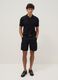 Black pure cotton regular-fit cargo shorts_0