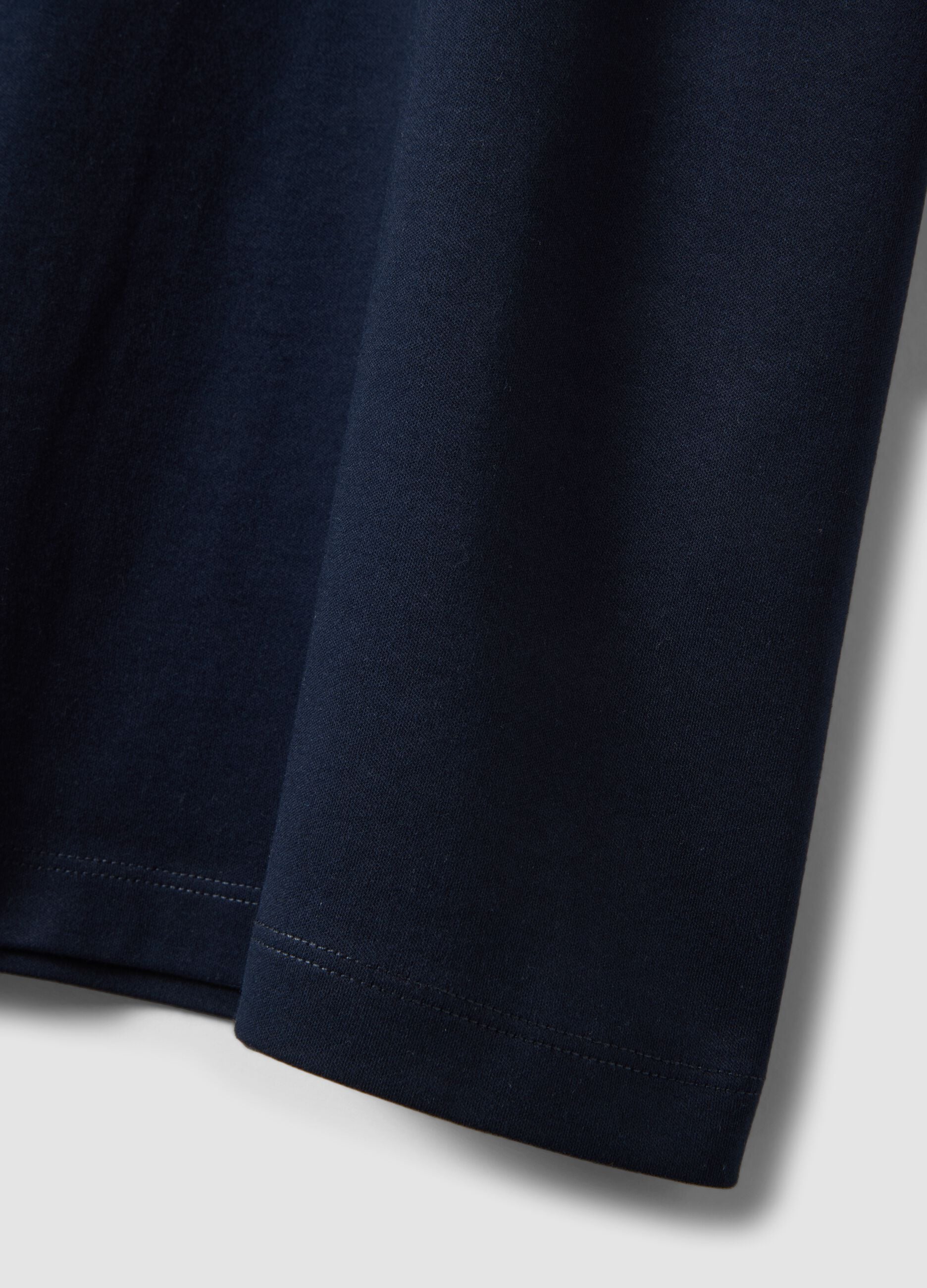 Blue pure cotton short-sleeve T-shirt