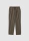 Brown stretch cotton regular fit chino trousers_4