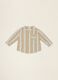 Baby regular-fit striped shirt with mandarin collar in cotton-linen blend_0