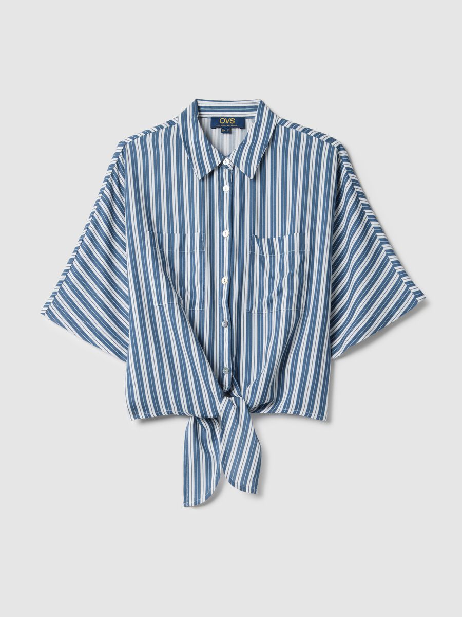 Mehrfarbig gestreiftes Regular-Fit-Hemd aus reiner Viskose_4