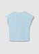 Slim Fit Girl's Blue Stretch Cotton T-shirt_4