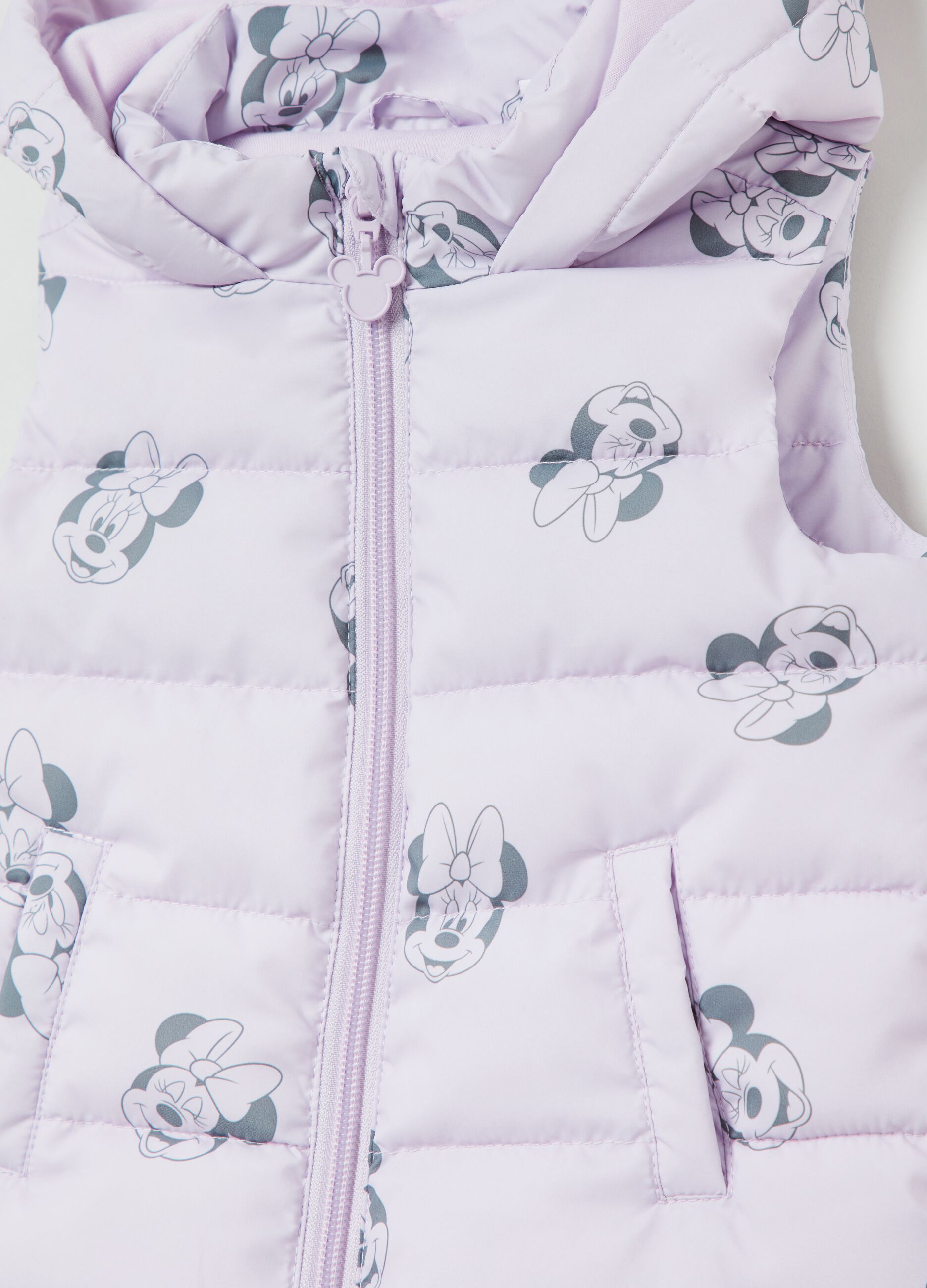 Full-zip gilet with Disney Baby Minnie Mouse print.