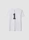 T-shirt bianca a maniche corte in misto cotone per ragazzo relaxed fit_1