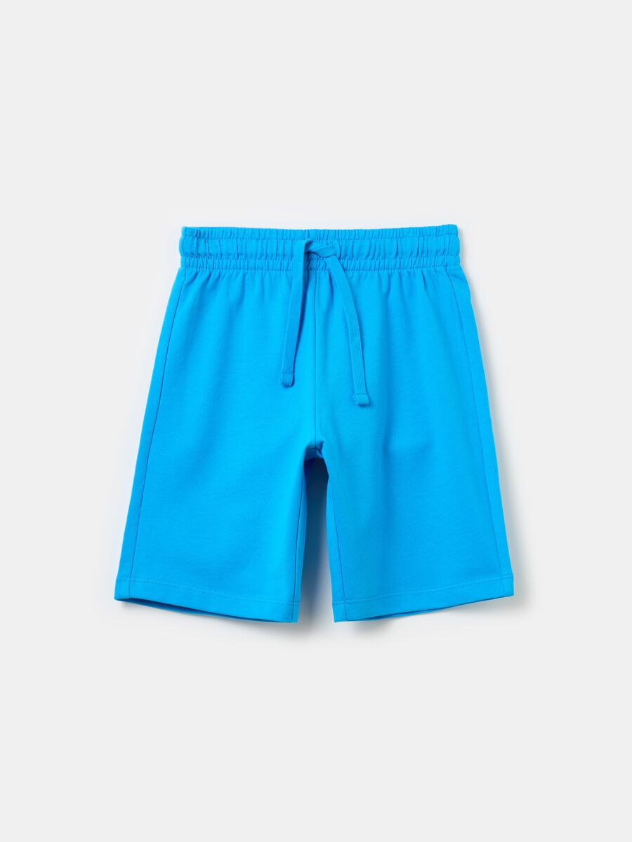 Fleece Bermuda shorts with drawstring_0