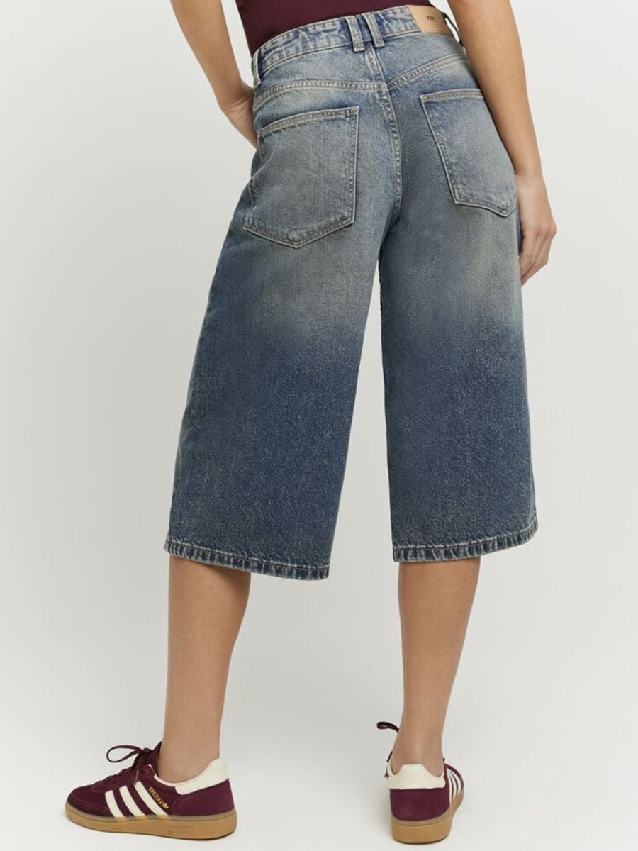 Blue pure cotton culotte jeans_2