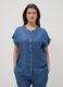 Blaue Bluse aus reinem Lyocell in Regular Fit mit Stehkragen_2