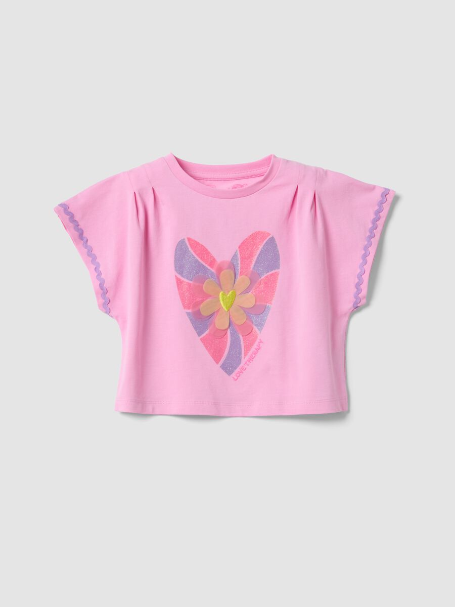 Pink stretch-cotton short-sleeve T-shirt_0