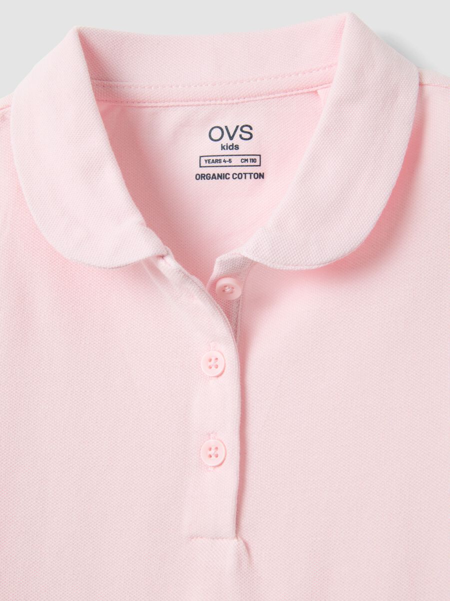 Girls' Pink Pure Cotton Polo, Regular Fit_2