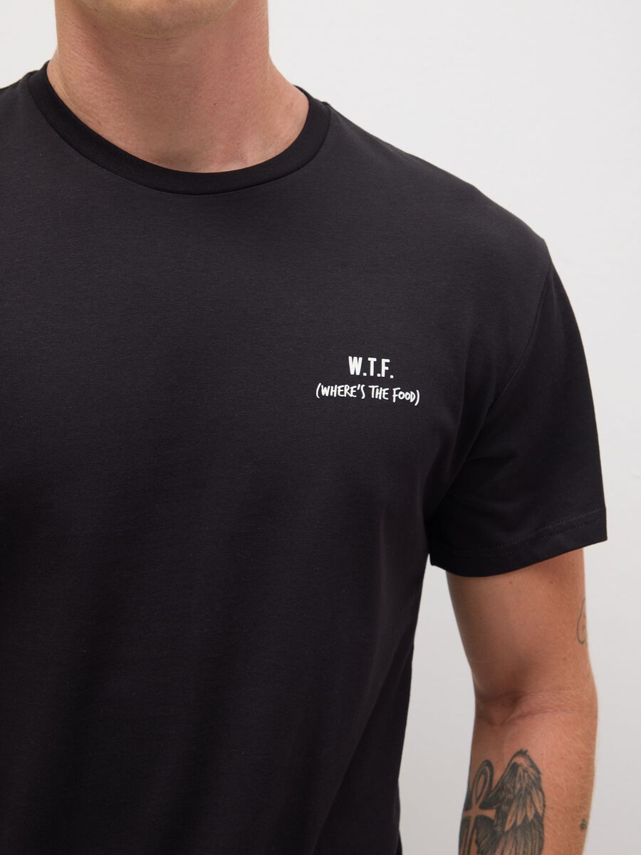 Men&rsquo;s black regular fit T-shirt in 100% cotton_2
