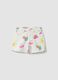 White pure cotton shorts with all-over print_0