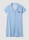 Blue striped pure cotton nightshirt with V-neck_4