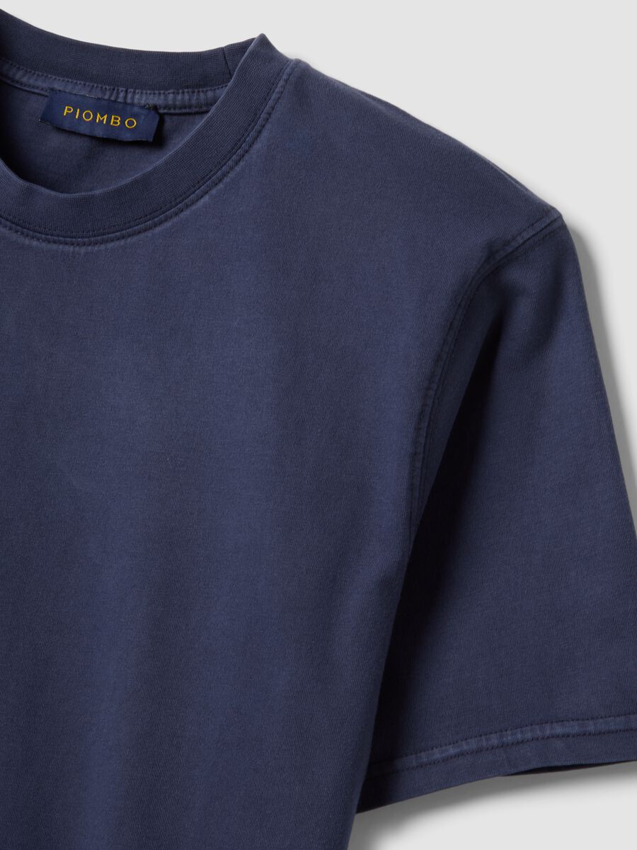 Blue pure cotton relaxed fit T-shirt_5