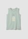 Green pure cotton vest_0