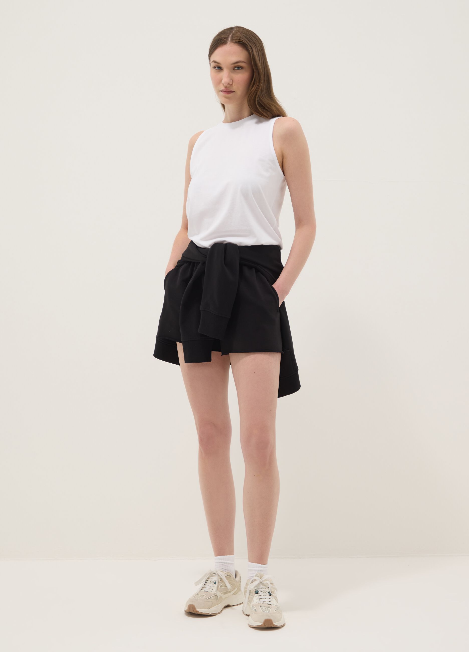 White pure cotton tank top
