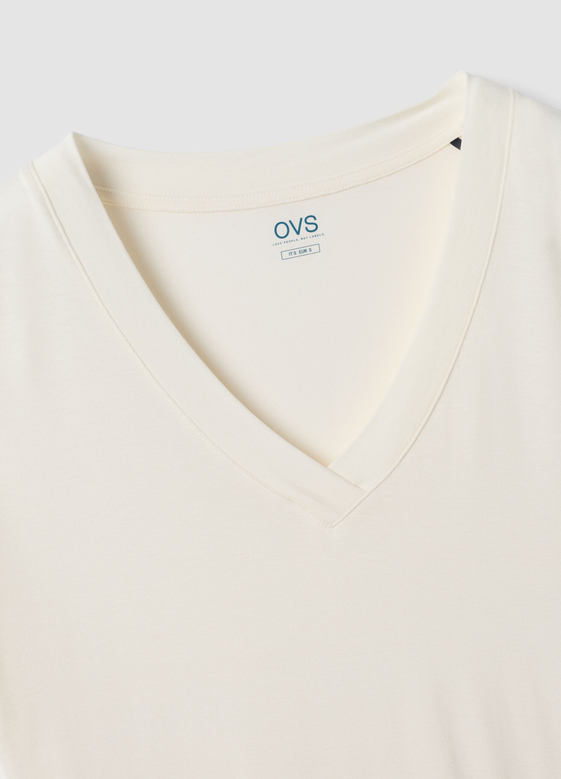 Wei&szlig;es T-Shirt aus elastischer Viskose, Regular Fit