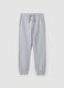 Grey joggers in pure organic cotton with drawstring for boys_0