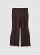 Braune Flare-Hose aus elastischer Viskose_4
