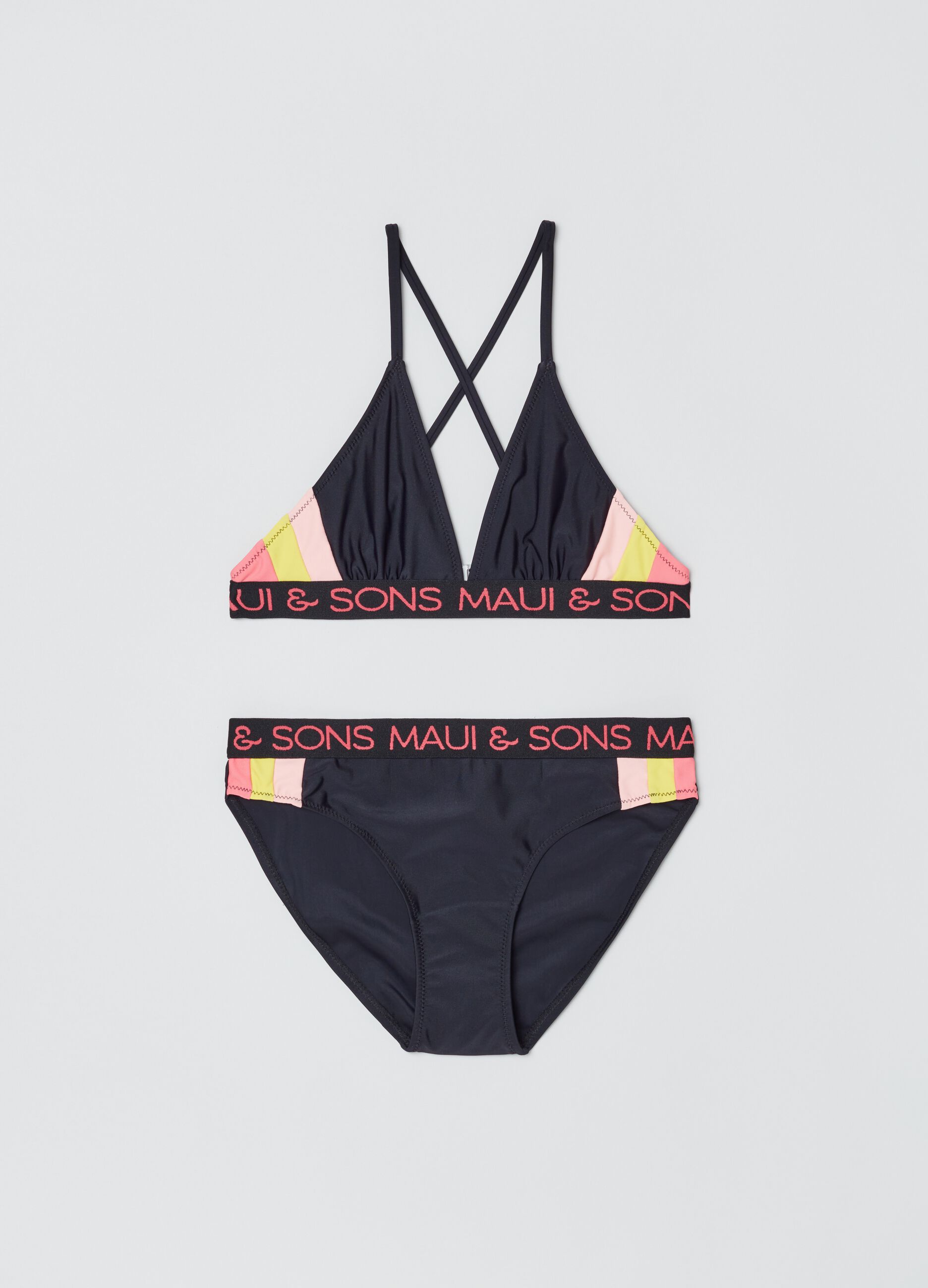 Maui and Sons bikini with striped details