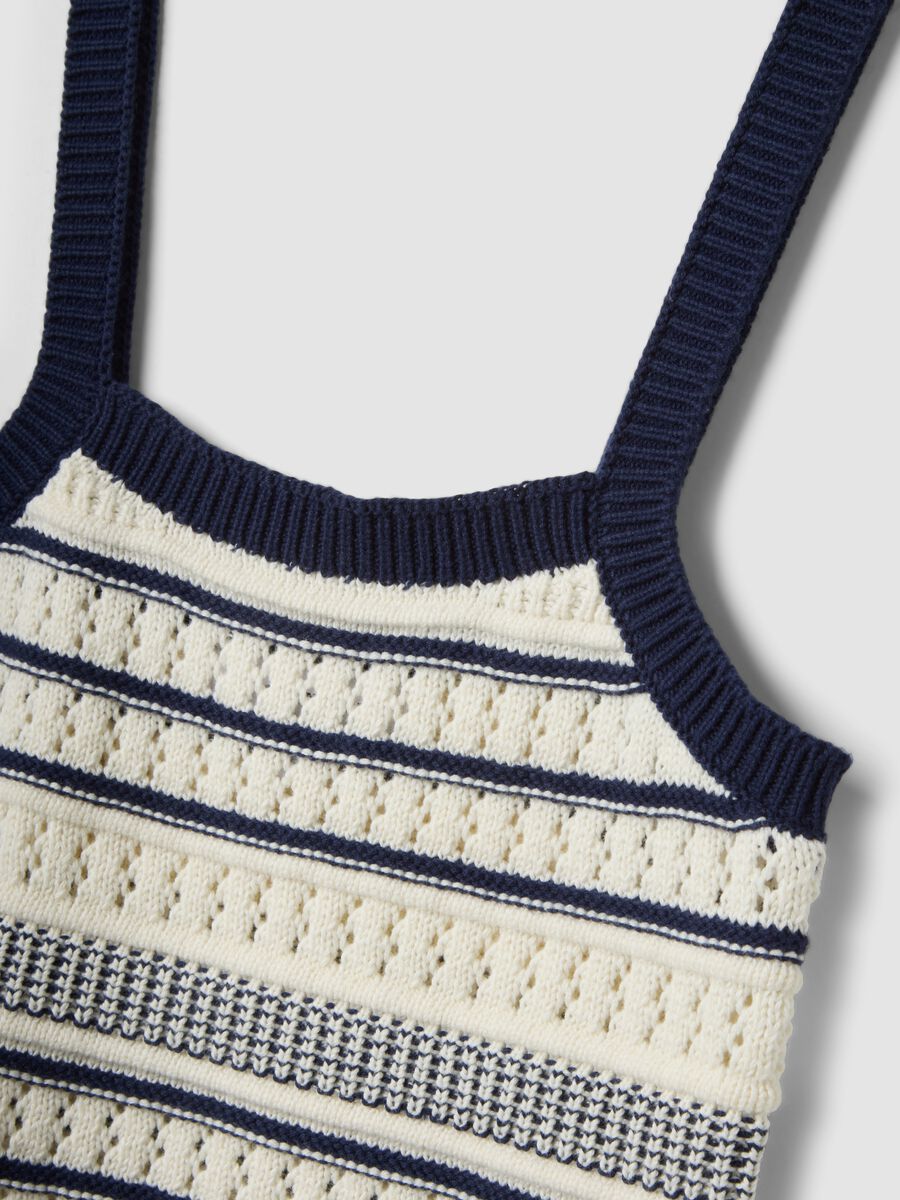 Tailliertes, mehrfarbig gestreiftes Top aus reiner Baumwolle mit d&uuml;nnen Tr&auml;gern_5