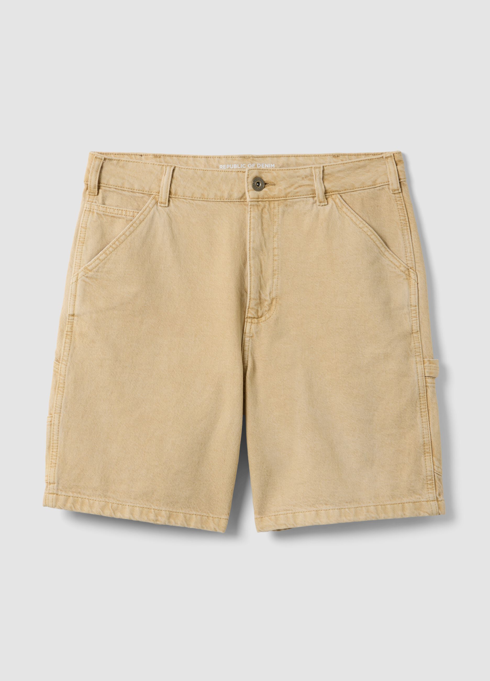 Beige pure cotton Bermuda shorts