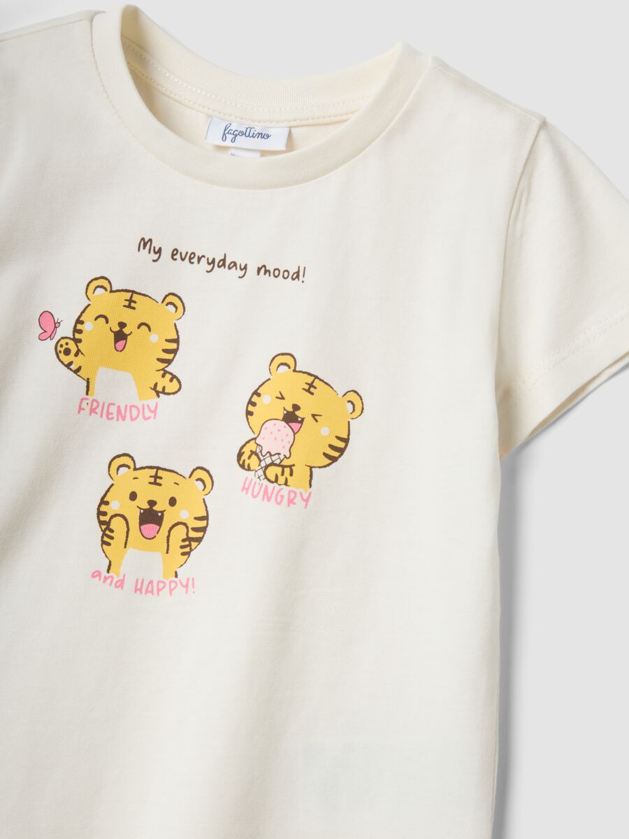 Conjunto multicolor de algod&oacute;n puro para ni&ntilde;a con estampado, corte regular_2
