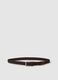 Braided brown belt with metal buckle_0