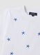 White pure cotton T-shirt with star embroidery_1