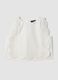 White pure cotton top with scalloped trim_0