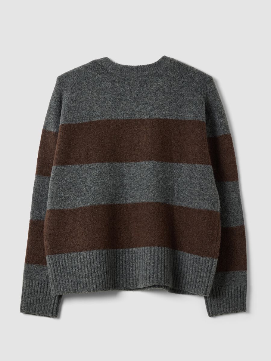Grey striped stretch wool crew-neck jumper_6
