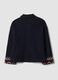 Blue wool-blend coat with geometric embroidery_2