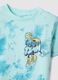 T-shirt infantil azul tie-dye em algod&atilde;o puro ajuste regular_2