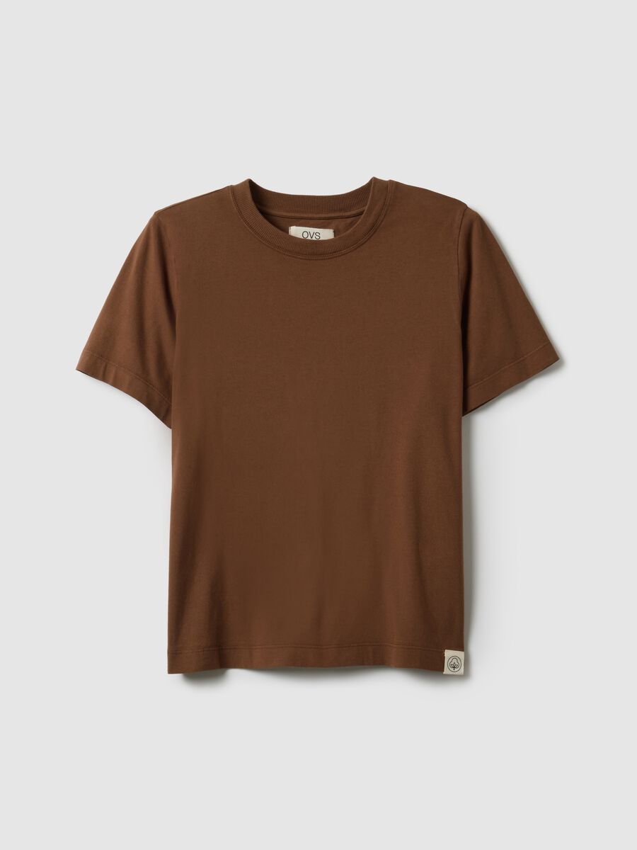 Brown pure cotton T-shirt_0
