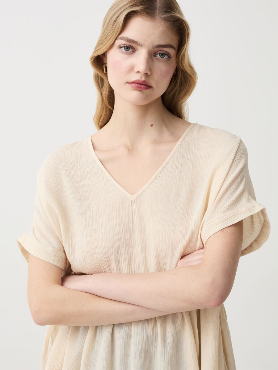 V neck blouse with flounce_2