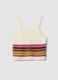 Fitted pure cotton multicolour striped knitted top_4