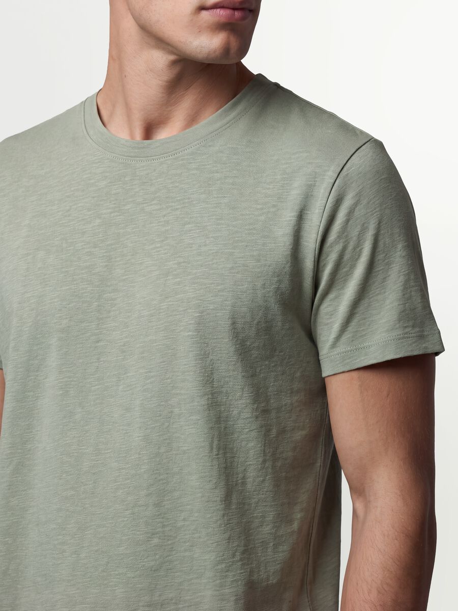 Grey regular-fit short-sleeve pure cotton T-shirt_2