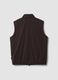 Brown stretch-fabric gilet with zip_1