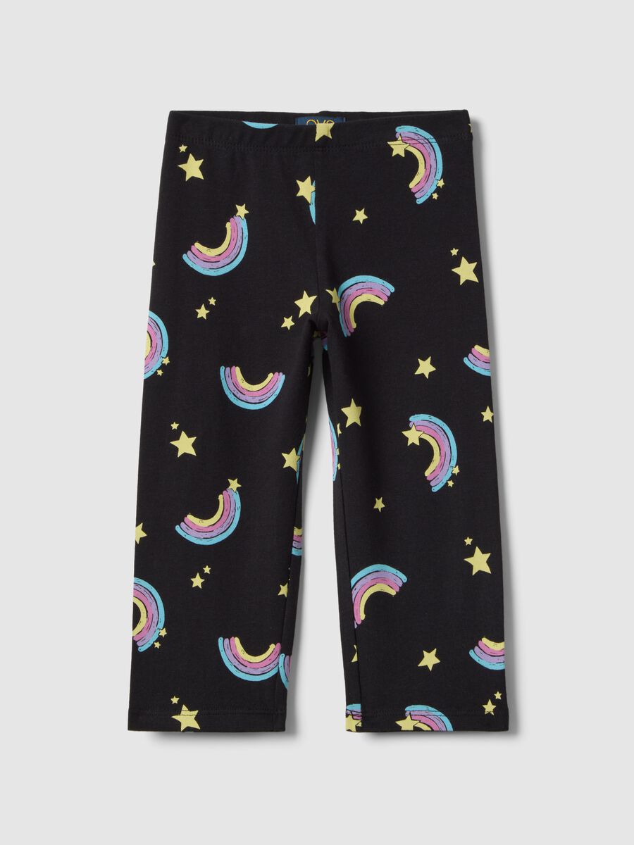 Girls' black organic cotton stretch skinny leggings_0