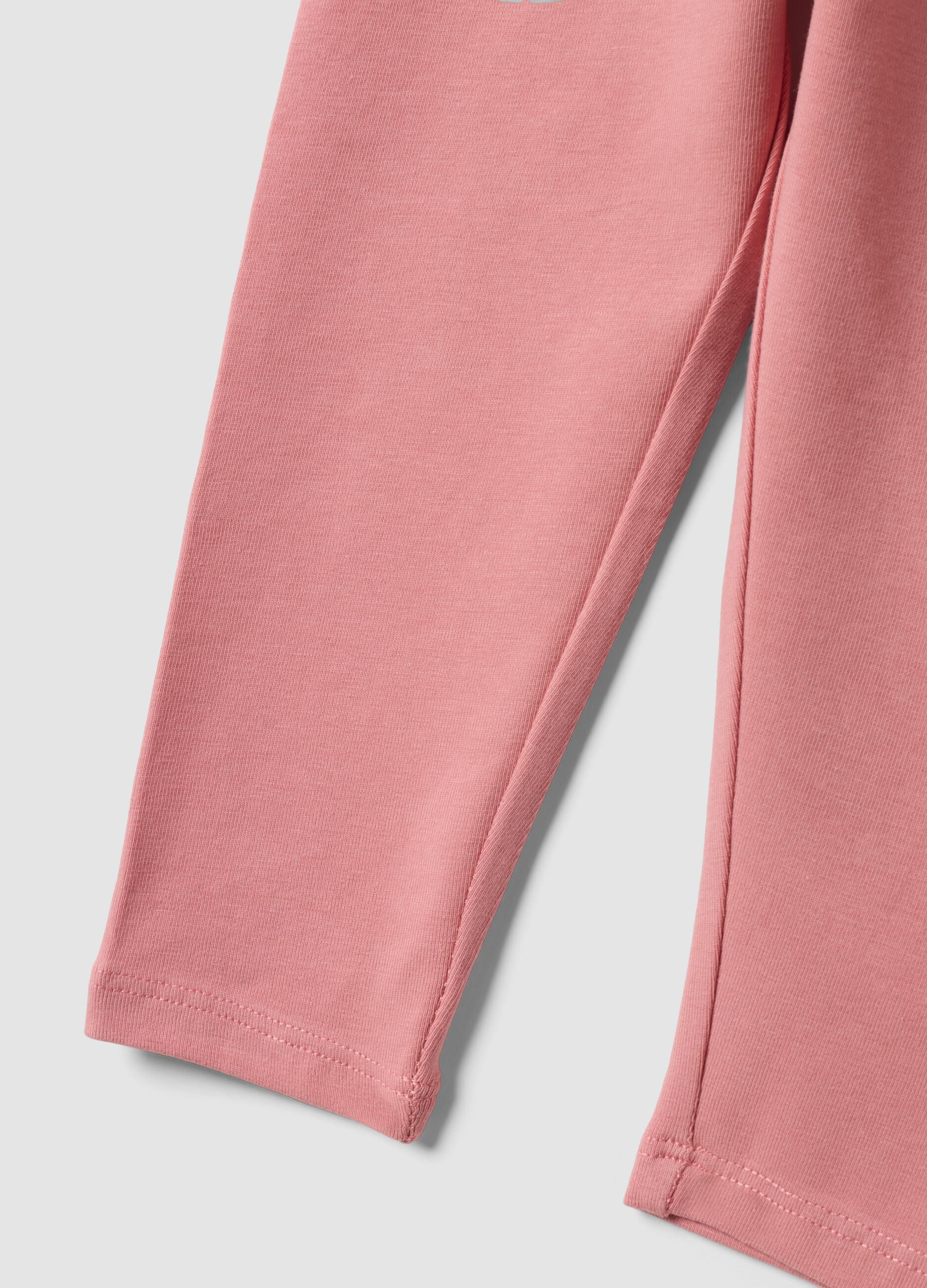 Rosa Slim-Fit-Leggings aus elastischer Bio-Baumwolle f&uuml;r Baby-M&auml;dchen