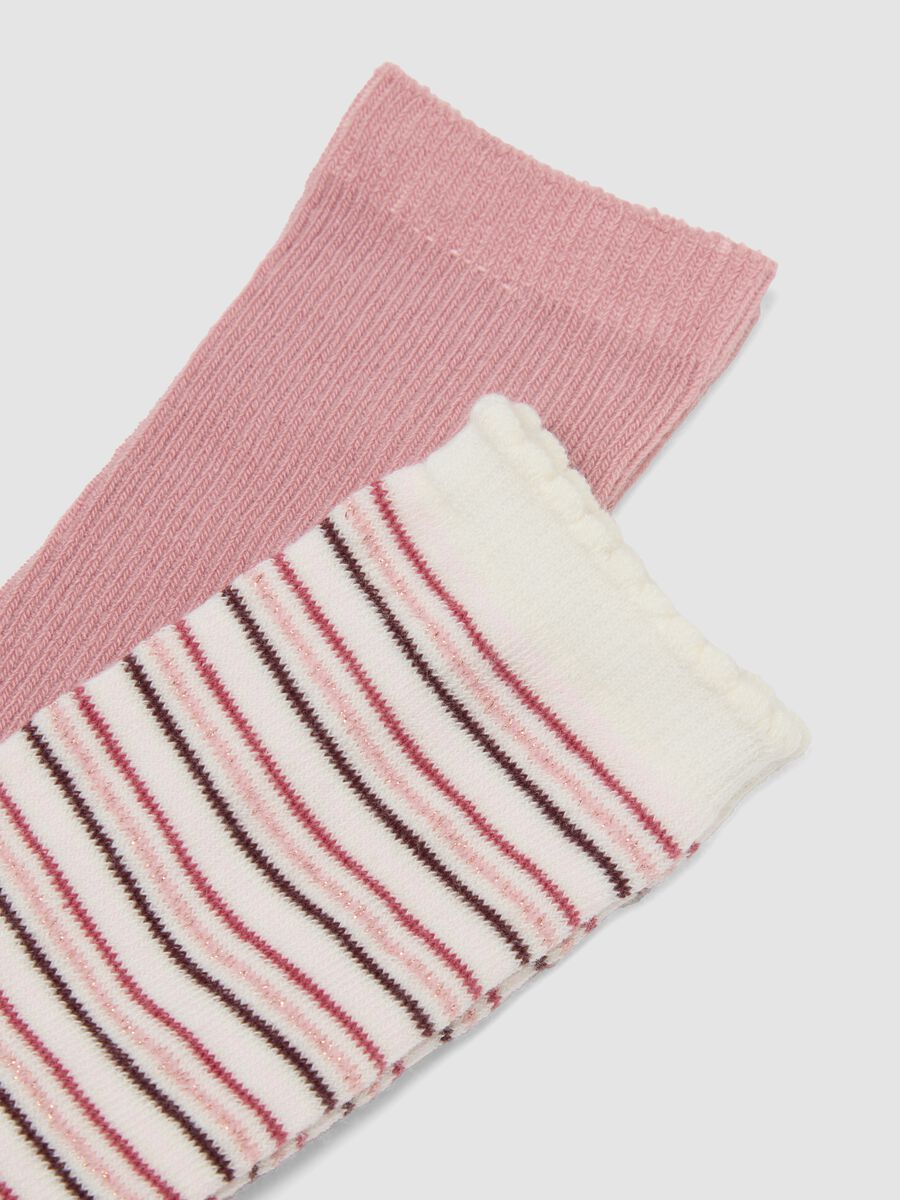 Tripack di calze lunghe rosa in cotone organico elasticizzato_2