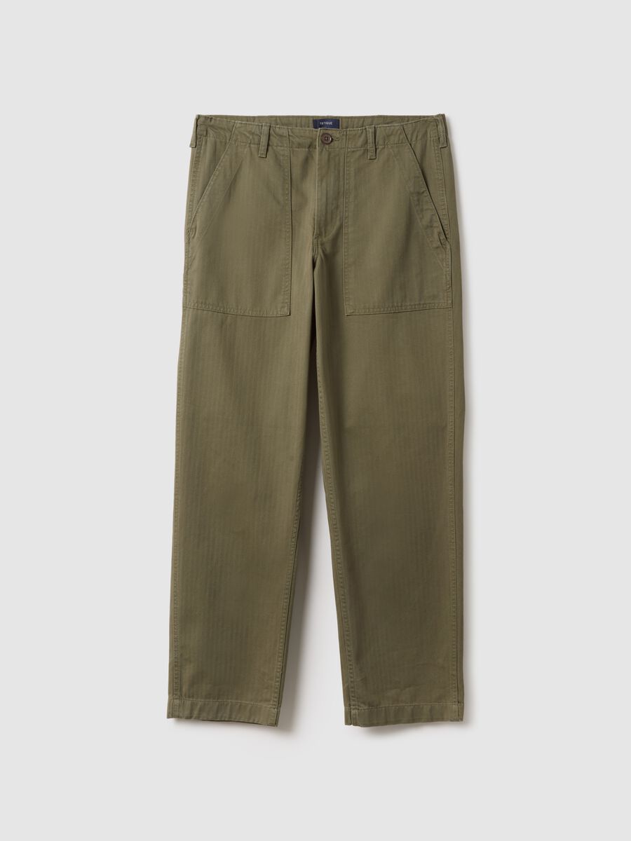 Gr&uuml;ne Regular Fit Chino-Hosen aus reiner Baumwolle_4