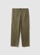 Green regular fit pure cotton chino trousers_4